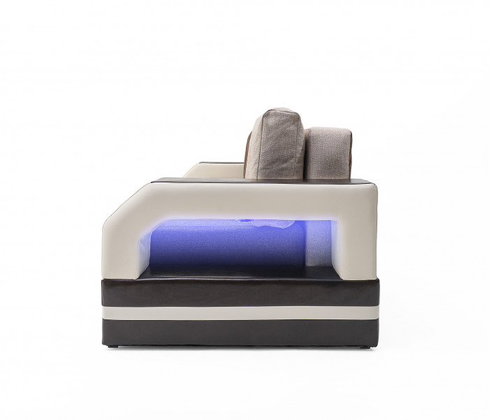 Диван-еврокнижка Манчестер 160х200, с подсветкой, велюр/экокожа комби