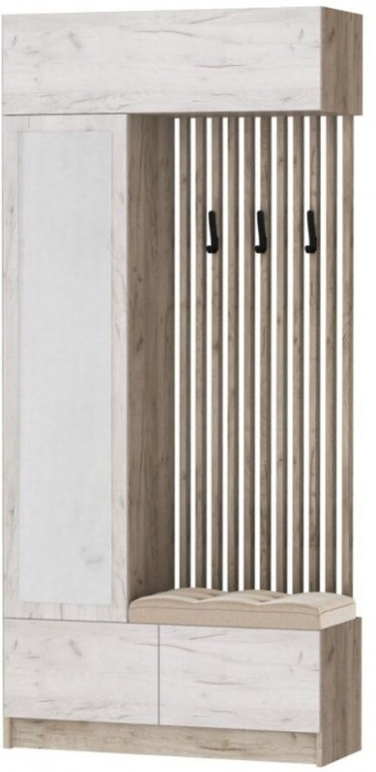 Руэлла Центральная секция дуб крафт серый/дуб крафт белый