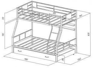 Двухъярусная кровать Гранада-1ПЯ, коричневая (Ясень шимо светлый, Коричневый)