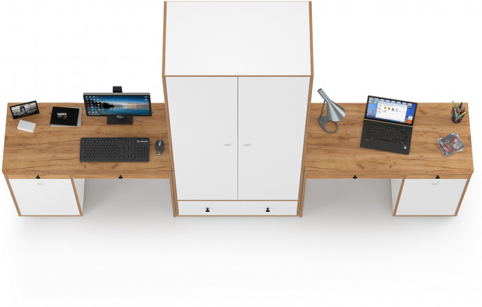 Вуди Компоновка № 25, белый премиум/дуб крафт золотой