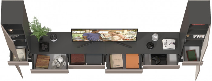 Сидней Комплектация № 133, корпус: антрацит/фасады: МДФ веллюто капучино