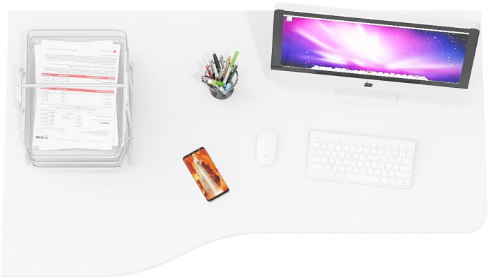 письменный стол С-МД-1-04, белый шагрень