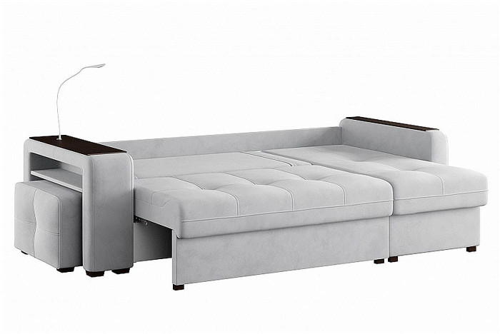 Диван угловой Smart 4 Б4-2Т-1Пф-Б3 Велюр Ультра Смог