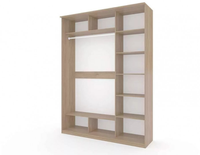 Шкаф купе Модерн 1776х600 3-х дверный 2-х секционный зеркальный ясень