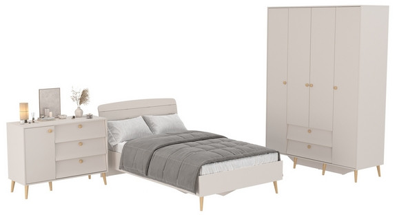 Афина Спальня 11-1200, цвет кашемир серый, сп.м. 1200х2000 мм., б/м, основание есть - фанера