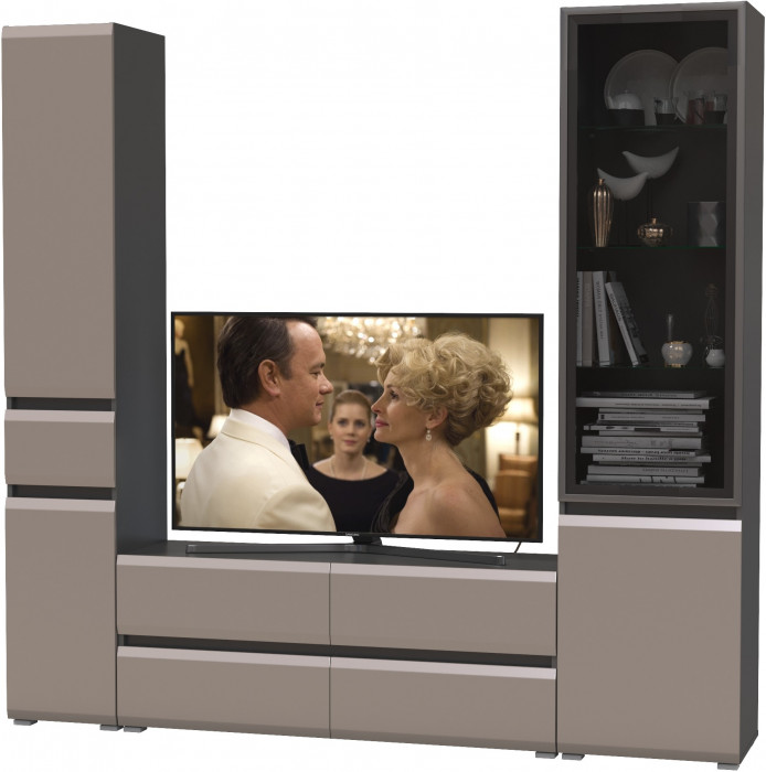 Сидней Комплектация № 024, корпус: антрацит/фасады: МДФ веллюто капучино