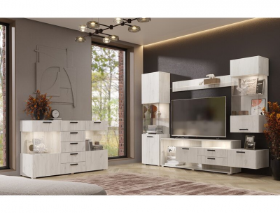 Гостиная Алтея, композиция 1, дуб крафт белый