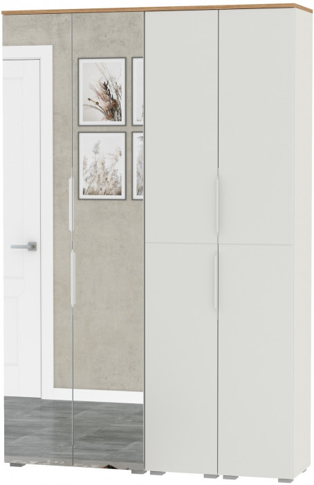 Октава Набор шкафов 01, белый шагрень/дуб крафт золотой/фасады МДФ белый шагрень