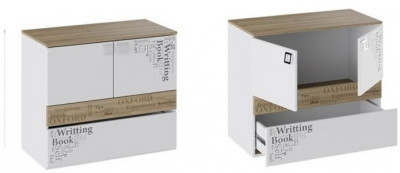 Оксфорд ТД-139.04.01 Тумба с ящиком и 2-мя дверями (Ривьера/Белый с рисунком)