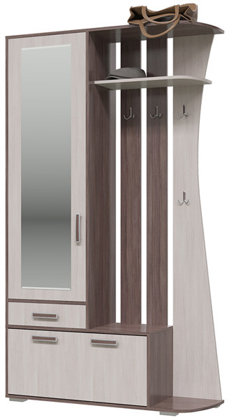 Прихожая 2-3424бод.тем/св Мокко, цвет бодега тёмный/бодега светлый, ШхГхВ 120х38х210 см., универсальная сборка