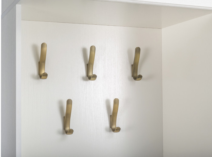 Ливерпуль Шкаф многоцелевого назначения 13.21 + карниз, ясень ваниль/белый