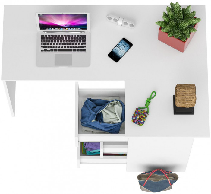 Мори компьютерный стол МС-16 правый, белый