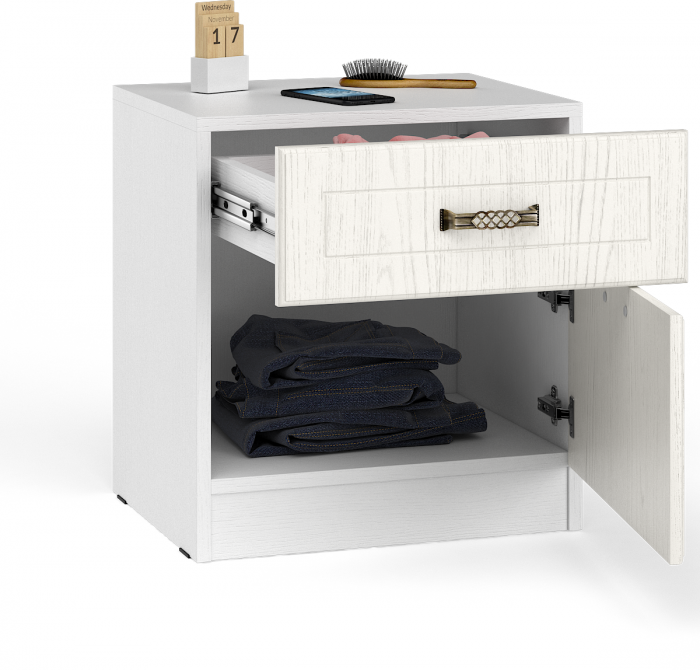 Ливерпуль Тумба 08.146, цвет ясень ваниль/белый, ШхГхВ 50х41,3х53,3 см.