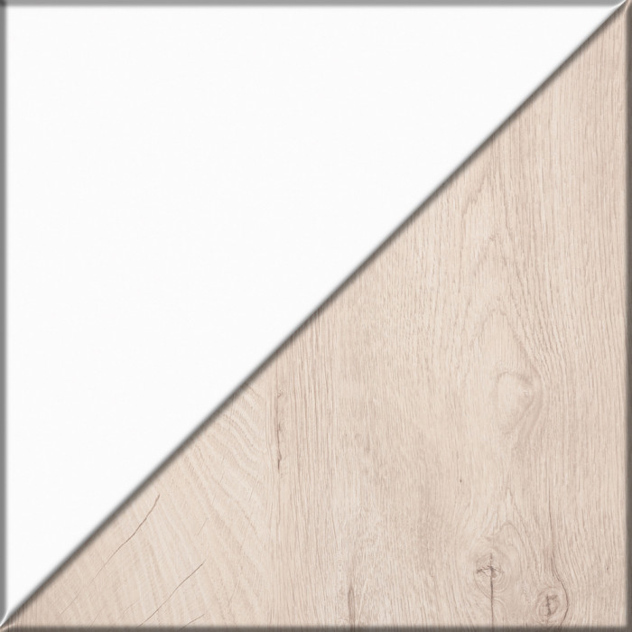 Муссон Кровать 11.41 + ортопед + Бостон 12.69 + Зеркало СВК, цвет белый/дуб эндгрейн элегантный, сп. м. 1600х2000 мм., б/м