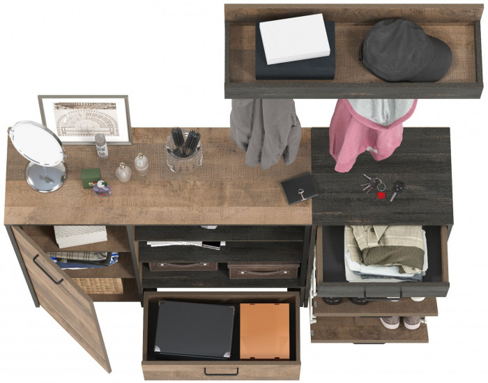 Трувор Прихожая 155, дуб гранж песочный/интра