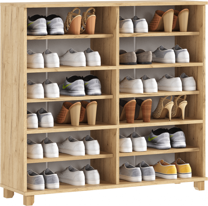 Обувница Ирис, браш вайт/крафт