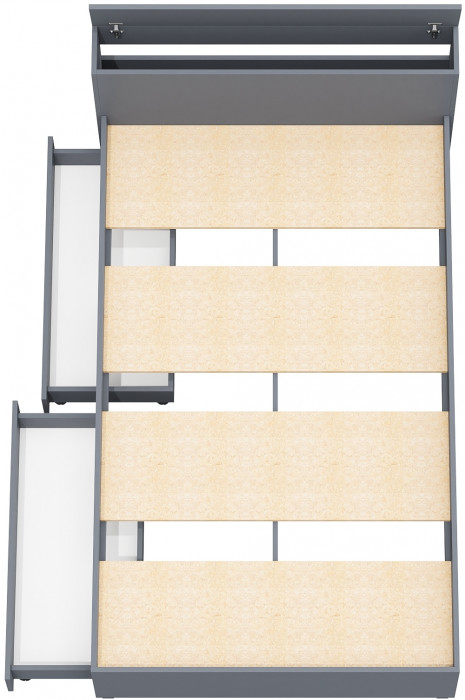 Ксения Кровать с ящиками 1200, графит