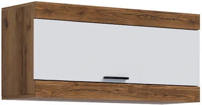 Прага Шкаф навесной Дуб Делано/Белый глянец