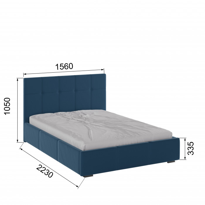 Рио Кровать интерьерная 140 атлантида квадрат, ортопед