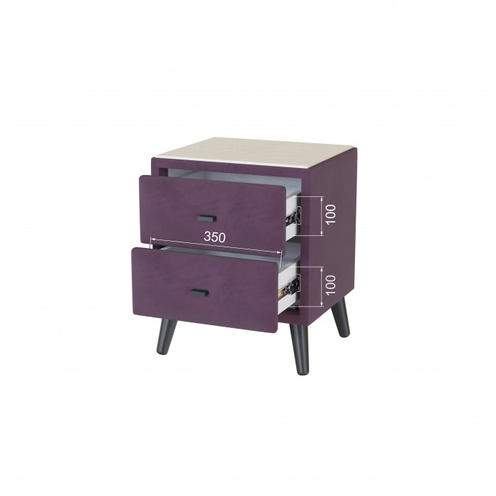 Тумба прикроватная интерьерная Пай винный/мдф клен кремовый