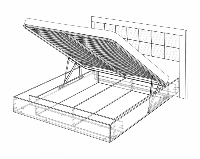 Кровать-5 с подъемным основанием 1800 экокожа Вега Скандинавия