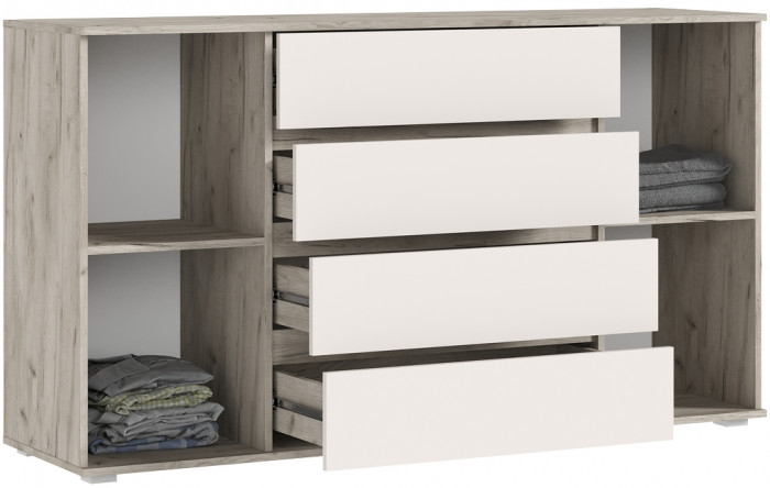 Марвэл Комод 2 двери 4 ящика (1600), Крафт серый/Кашемир
