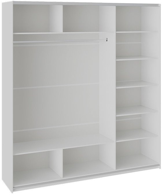 Траст СШК 2.210.70-13.13.13 Шкаф-купе 3-х дверный (2100x580x2300) (Белый снег, Зеркало/Зеркало/Зеркало)