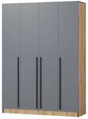 Шкаф Бастион 1600, Графит/Дуб крафт золотой