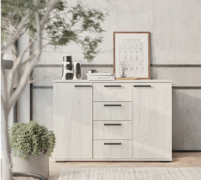 Комод Стандарт-2, Дуб крафт белый