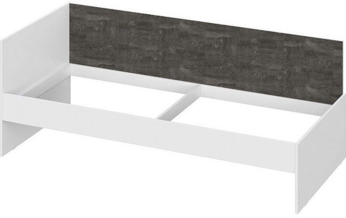 Анри Кровать-диван (0,9х2,0) Белый Текстурный/Железный камень