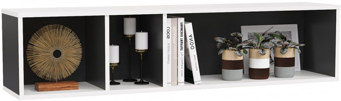 Сидней Комплектация № 029, корпус белый/чёрный/фасады МДФ белый глянец