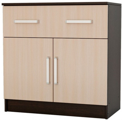 Бася Комод 1 ящик 2 двери (Венге / дуб беленый)