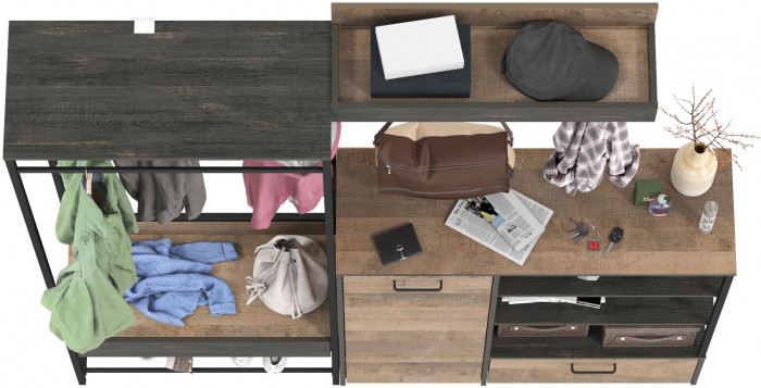 Трувор Прихожая 217, дуб гранж песочный/интра