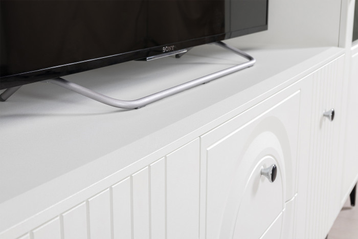 Валенсия Гостиная № 087, ЛДСП белый шагрень/МДФ белый шагрень