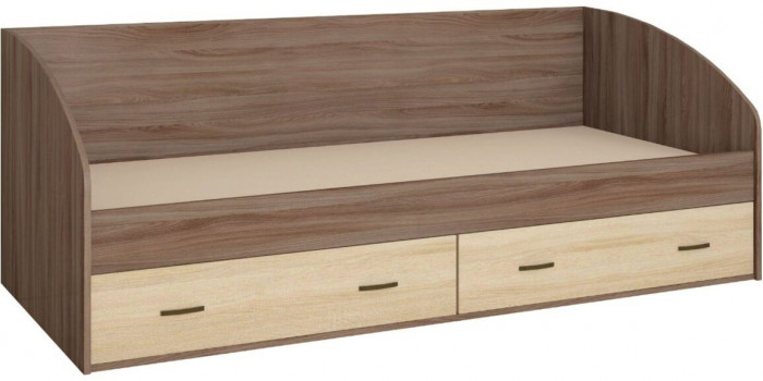 Орион Кровать с ящиками ясень шимо/дуб сонома