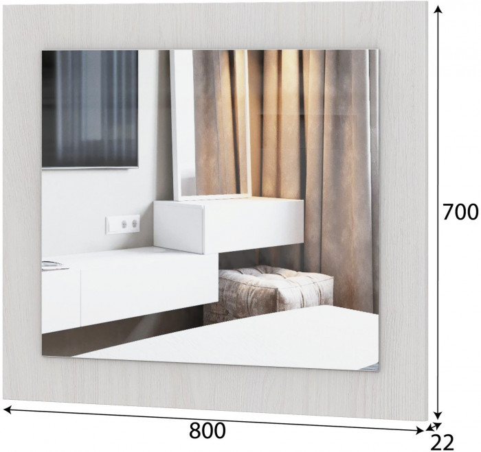 Модульная система "Гамма-20" Зеркало Серия №4 Ясень Анкор светлый