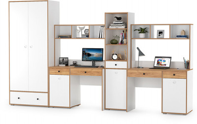 Вуди Компоновка № 32, белый премиум/дуб крафт золотой