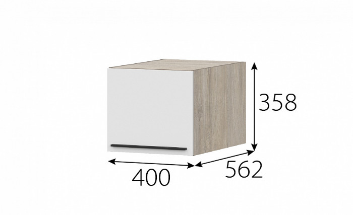 КГ Этна Шкаф навесной барный 4АП1Я Софт Вайт