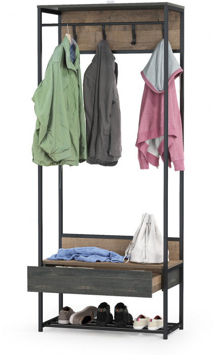 Трувор 15.120 Прихожая, цвет дуб гранж песочный/интра, ШхГхВ 80х36,6х194,2 см.