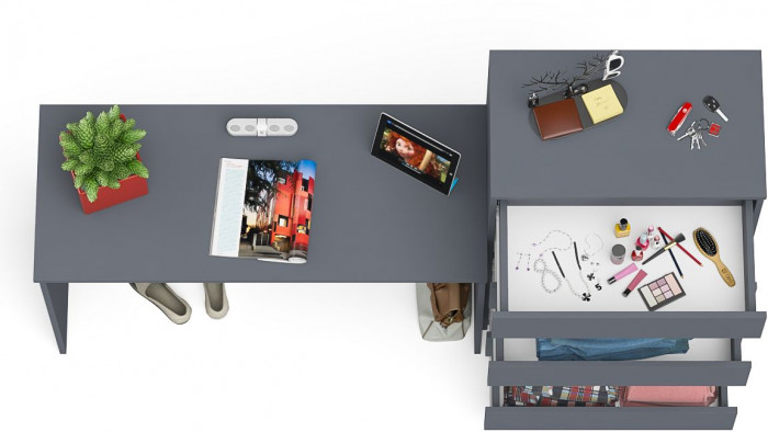 Мори письменный стол МСП1200.1 + Комод МК700.5, графит