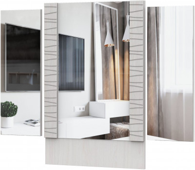 Модульная система &quot;Гамма 20&quot; Зеркало (стол туалетный) Серия №4 Ясень анкор  светлый / Сандал светлый