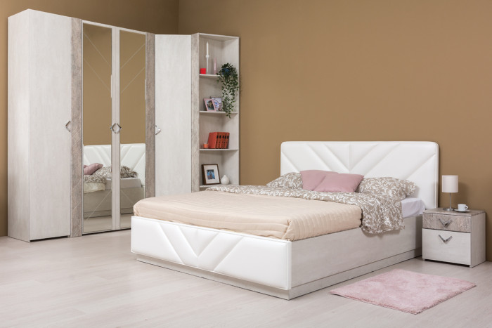 Амели Шкаф для одежды 13.133, цвет шёлковый камень/бетон чикаго беж, ШхГхВ 108х51,3х230 см.