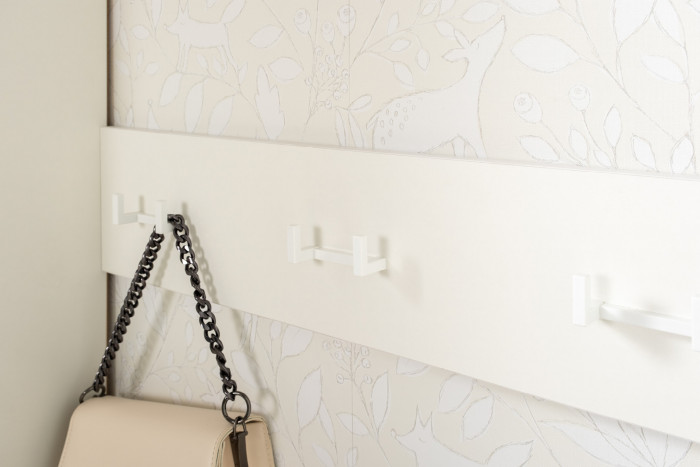 Октава Прихожая 15-123Н, цвет белый шагрень/дуб крафт золотой/фасады МДФ белый шагрень, ШхГхВ 161,5х35,4х197,6 см., универсальная сборка