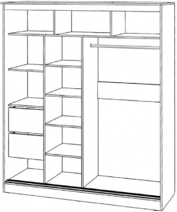 Шкаф-купе Элегант 1700 (Венге)