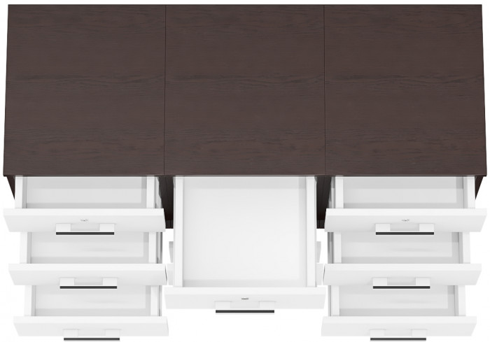 Три тумбы выкатных С-МД-3-02, венге/белый шагрень