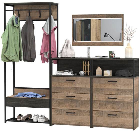 Трувор Прихожая 219, дуб гранж песочный/интра