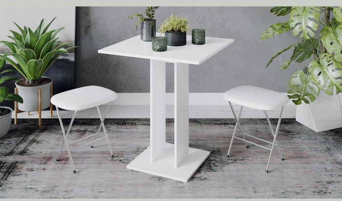 Анкона Стол обеденный Тип 1 (Белый/Ателье темный)