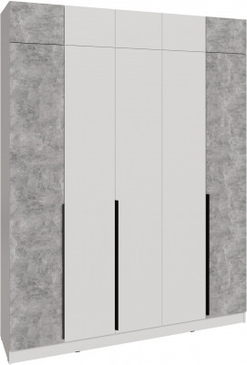 Шкаф 2,0 с антресолью Мадрид, Белый/Ателье светлое