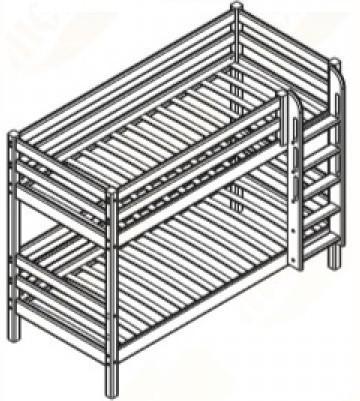Авалон двухъярусная кровать с прямой лестницей