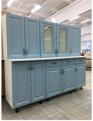 Кухня МДФ Ирина, 1800 (Голубой)